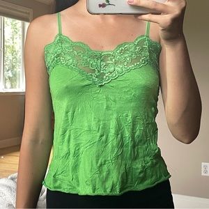 Lime Green Lace Tank Top